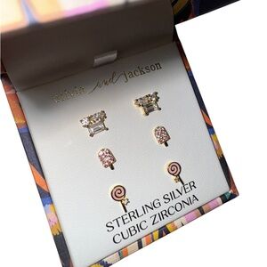 Sterling Silver Cubic Zirconia Earrings Set - Icy Ice Cream by Olivia & Jackson